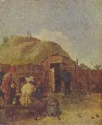 Adriaen Brouwer Trinker im Hof oil on canvas